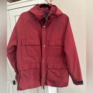 Woolrich‎ Vintage Women’s M Hooded jacket Winter Coat Snap Zip Red Outdoor